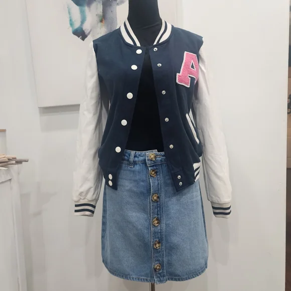 [ reflex] Juniors size Medium, cutest letterman jacket w/ pink "A" - Picture 8 of 16